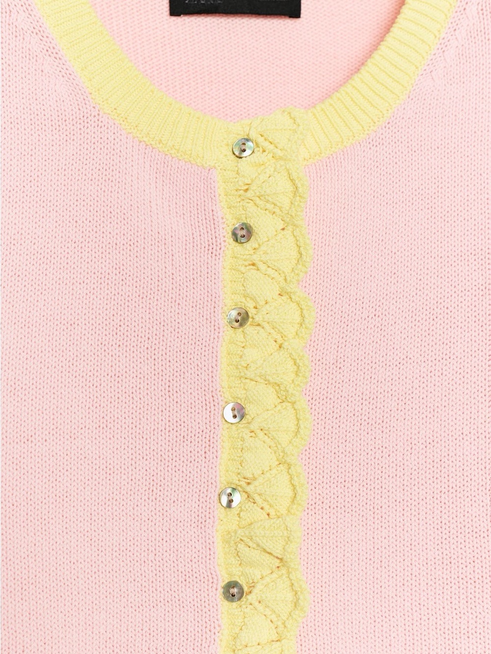 ZARA BNWT POINTELLE COMBINATION CARDIGAN. PINK 2893/043/620 - Picture 5 of 7